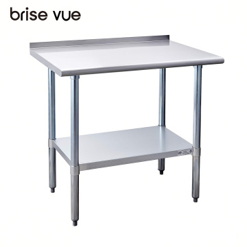 Brise vue Stainless Steel Table for Prep & Work 24 x 30 Inches, NSF Commercial Heavy Duty Table with Undershelf and Backsplash